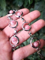 Szépséges rodokrozit köves ezüst karkötő