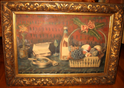 IGAZI ANTIKVITÁS ! 1917-es CSENDÉLET " GARBÁTY "CIGARETTÁVAL  SCHMIDT JELZÉSSEL