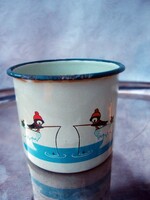 Zománcozott bögre - horgászó pingvinek