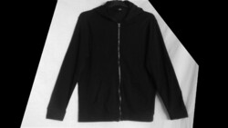 Fekete H&M férfi kapucnis kardigán, Hooded Jacket Regular Fit M-es 458