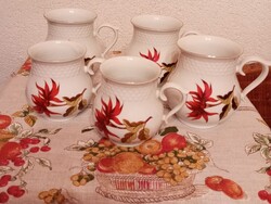 Hollóházi paprikavirágos pocakos bögrék