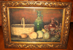 IGAZI ANTIKVITÁS ! 1917-es CSENDÉLET GYÜMÖLCSÖKKEL SCHMIDT JELZÉSSEL