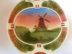 Körmöcbányai antik szecessziós majolika tál 27 cm