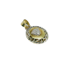 Sárga-fehér arany oroszlánfejes medál (ZAL-Au137148)