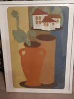 Textilkép keretben.