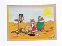 KT:288 Karácsonyi Humoros Télapós Manós képeslapok