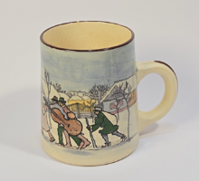 Fischer Emil - szecessziós unikális antik korsó, Pálinkás Béla dekorral.