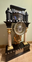 Empire - Biedermeier oszlopos  asztali óra, VIDEÓ!! (Zeneszerkezet nelkul)!!! AZ ÁR 11.26. 20:00 él