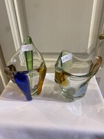 2db Frantisek Zemek cseh üvegváza 17x19 és 14x16cm Rhapsody kollekció