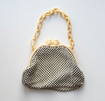 Whiting & Davis alumínium hálóval bevont alkalmi táska, erszény, retikül