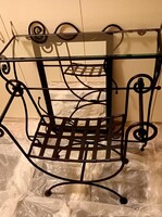 Wrought iron furniture set (mirror frame + console table + stool)
