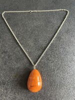 Vintage balti tengeri borostyán medál lànccal mézborostyán