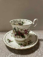 Royal Albert December-Christmas rose- kávés csésze és alj!