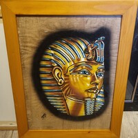 Papyrus Painting of Tutankhamun by Farao