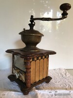 KÁVÉDARÁLÓ - MUZEÁLIS - FÉM - FA  - 27 x 16 x 16 cm + KAR - 14 cm - HIBÁTLAN