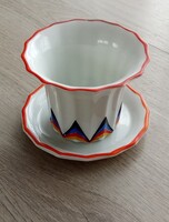 Art déco Rosenthal  porcelán kaktuszcserép tányérral, 1930 körüli