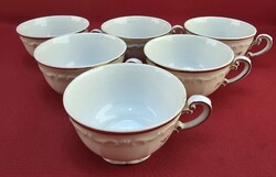 Zsolnay apró virág mintás teás csészék alj nélkül