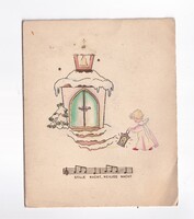 KA:330 Régi Karácsonyi üdvözlő képeslap Szétnyitható! Az ablakot is ki lehet nyitni