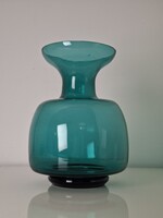 Mid century skandináv művészi fújt üveg váza díszváza 16.5 cm