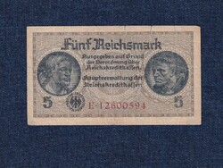 Németország II. VH Megszállt német terület 5 birodalmi márka bankjegy 1940