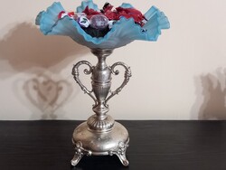 Kuriózum!! Ezüst Historizáló talpas kínálótál  (művészettörténészi tanúsítvánnyal)