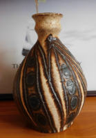 Bay Keramik- mid century kerámia váza  far lava mázzal 26 cm