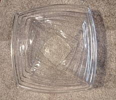 30*30 cm, szögletes üveg tál, nagyon szép.