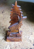 Faragott fa szalvétatartó 16,5 cm