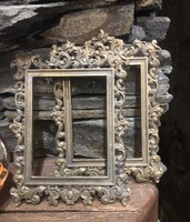 Barokk mintás réz képkeret párban