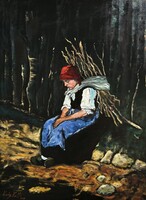 Rőzsehordó nő - Munkácsy reprodukció