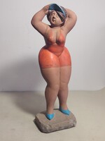 50 cm  Fernando Botero stílusú nő szobor 1960 ALKUDHATÓ