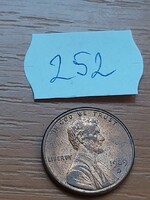 USA 1 CENT 1989 D,  Abraham Lincoln,  Rézzel bevont cink  252.