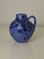 Ritka indigókék Scheurich mid century német iparművész kerámia váza stúdió váza ~8 cm