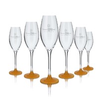 Veuve Clicquot pezsgőspohár szett ikonikus sárga talppal