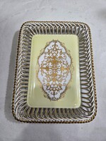 Herendi Bakos Éva porcelán áttört tál