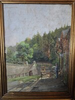 Tscheligi Csűrös Lajos Fogaskerekű végállomása pasztel