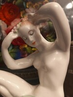 Régi,  Aquincum  porcelán női akt 14,5 cm