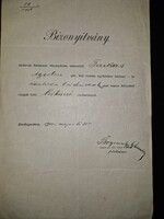 1902, bizonyítvány a budapesti román ortodox iskolából