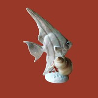 Drasche/Kőbánya porcelán vitorláshal csigával