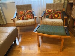 Kanizsa retro fotelek lábtartóval