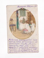 KA:369 Antik Karácsonyi Pauline Ebner képeslap