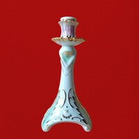 Hollóházi porcelán gyertyatartó