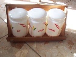 Olaszországból 3 db os retro só/cukor/kávétartó