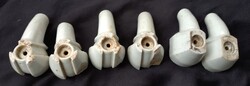Antik porcelán szódás szifon fejek 6db, enyhén sérültek