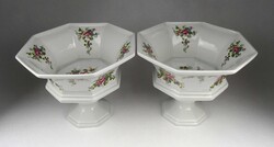 1Y205 Régi virágfüzér díszes Lichte porcelán talpas kaspó pár 15.5 cm