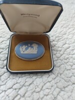 Óriási vintage Wedgwood kámea ezüst bross eredeti dobozában