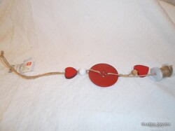 KARÁCSONYFADÍSZ - ÚJ -  FA - 33 cm - gomb -  6 cm - spulni - szív 3 cm