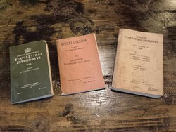 Statisztikai zsebkönyvek, 3 darab 1930-40-es évek, puha papír kötésben
