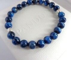 KIANIT AA 8-9 mm golyós karkötő ezüst dísszel