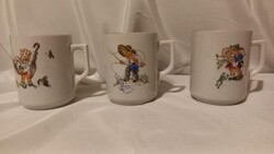 Zsolnay porcelán gyerekmintás, mesejelenetes teásbögrék